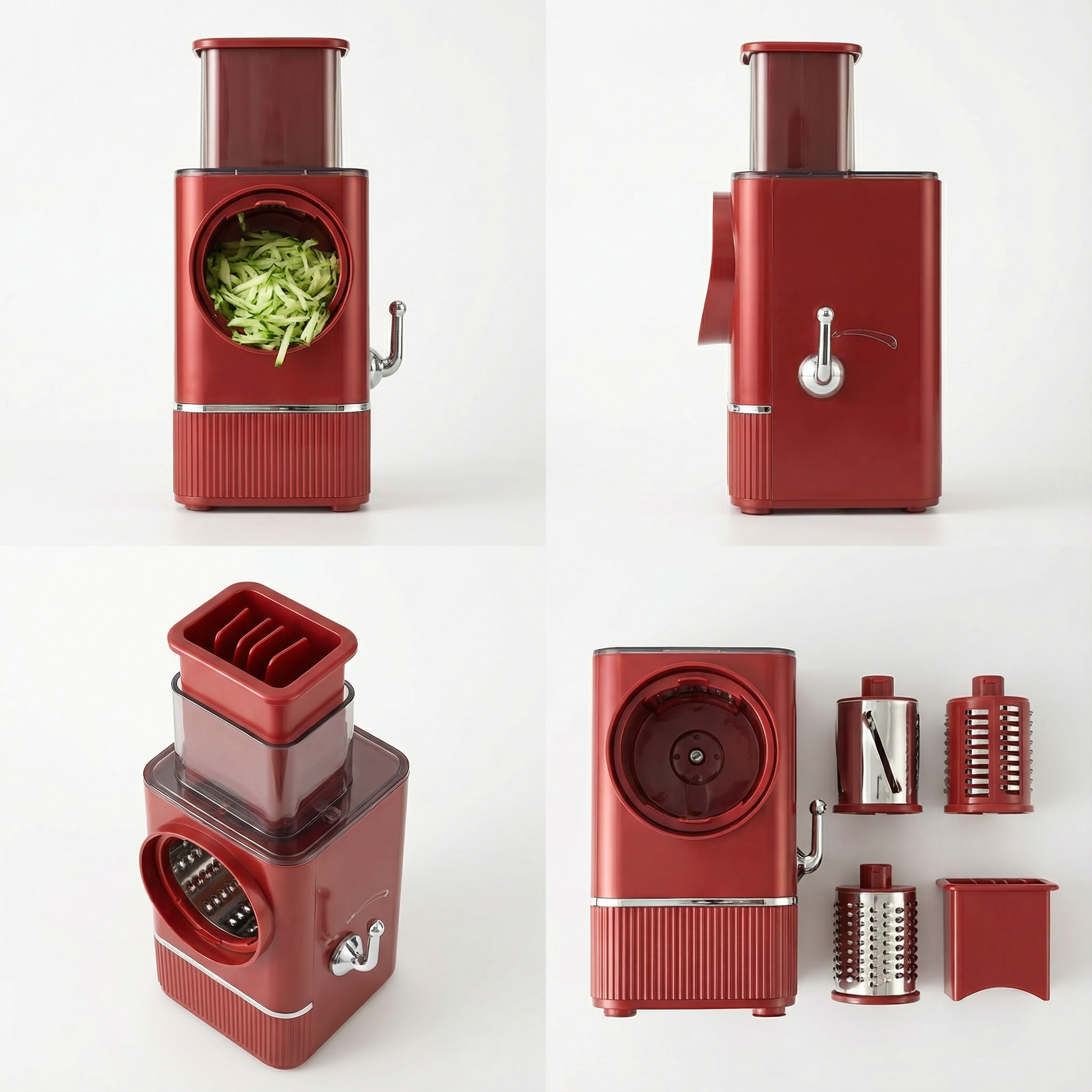 4 In 1 Electric vegetable slicer，Electric Cheese Grater Salad Shooter, One-Touch Easy Control, Electric Grater for Vegetables, Cheeses and NutsFor Home Kitchen