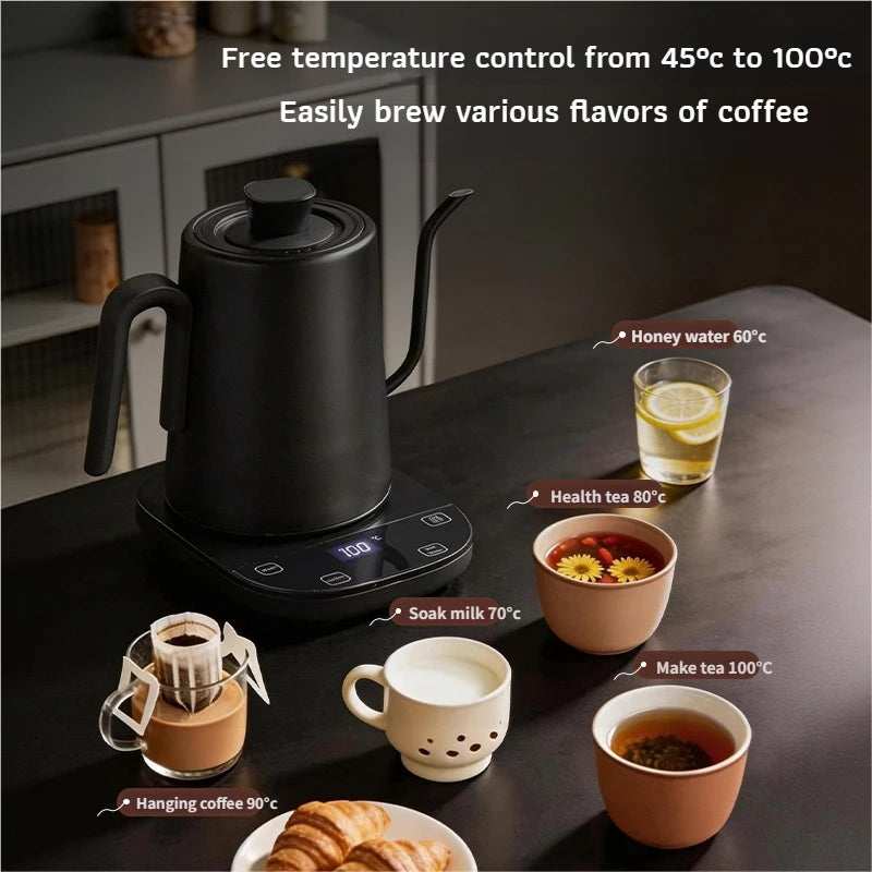 800ml Smart Gooseneck Electric Kettle with Temperature Control, 800W Pour Over Coffee Kettle, Keep Warm, LCD Display, Precision Brewing for Coffee & Tea