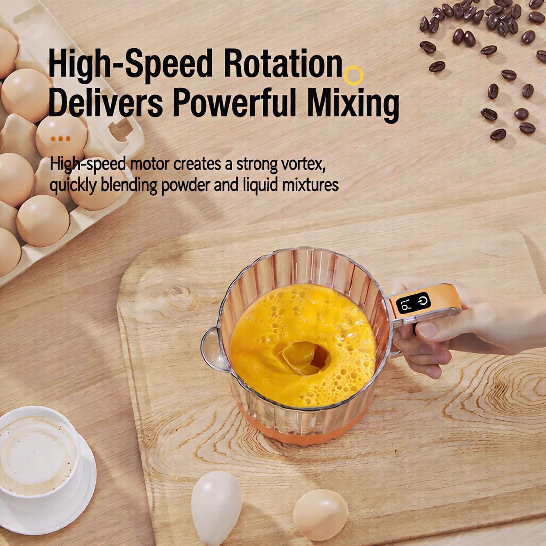 Electric Egg Beater & Rice Washer Cup | USB Rechargeable Mixing Cup | Lemuugo