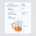 Electric Egg Beater & Rice Washer Cup | USB Rechargeable Mixing Cup | Lemuugo