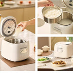 Lemuugo Smart Rice Cooker, 2.5L Capacity, Digital Display, 400W, White