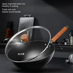 Cooker-King Japanese Extreme Iron Pan Fluorine-Free 0 Coating Wok Gas Stove Induction Cooker Universal US Stock