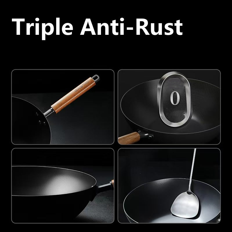 Cooker-King Japanese Extreme Iron Pan Fluorine-Free 0 Coating Wok Gas Stove Induction Cooker Universal US Stock