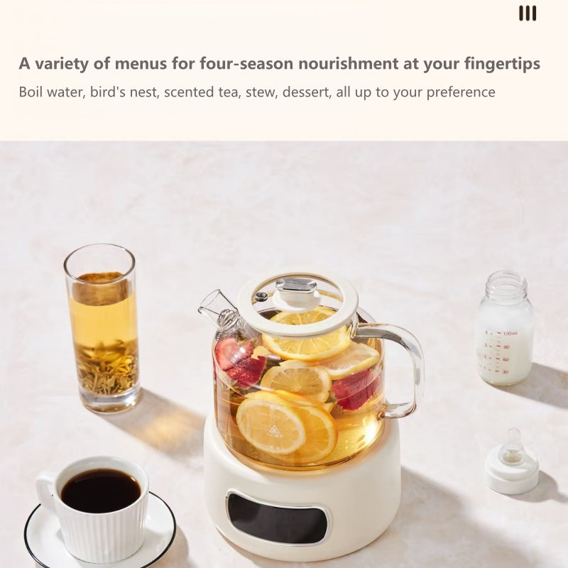 All-Glass Electric Kettle Bird's Nest Flower Tea Kettle 1.2L