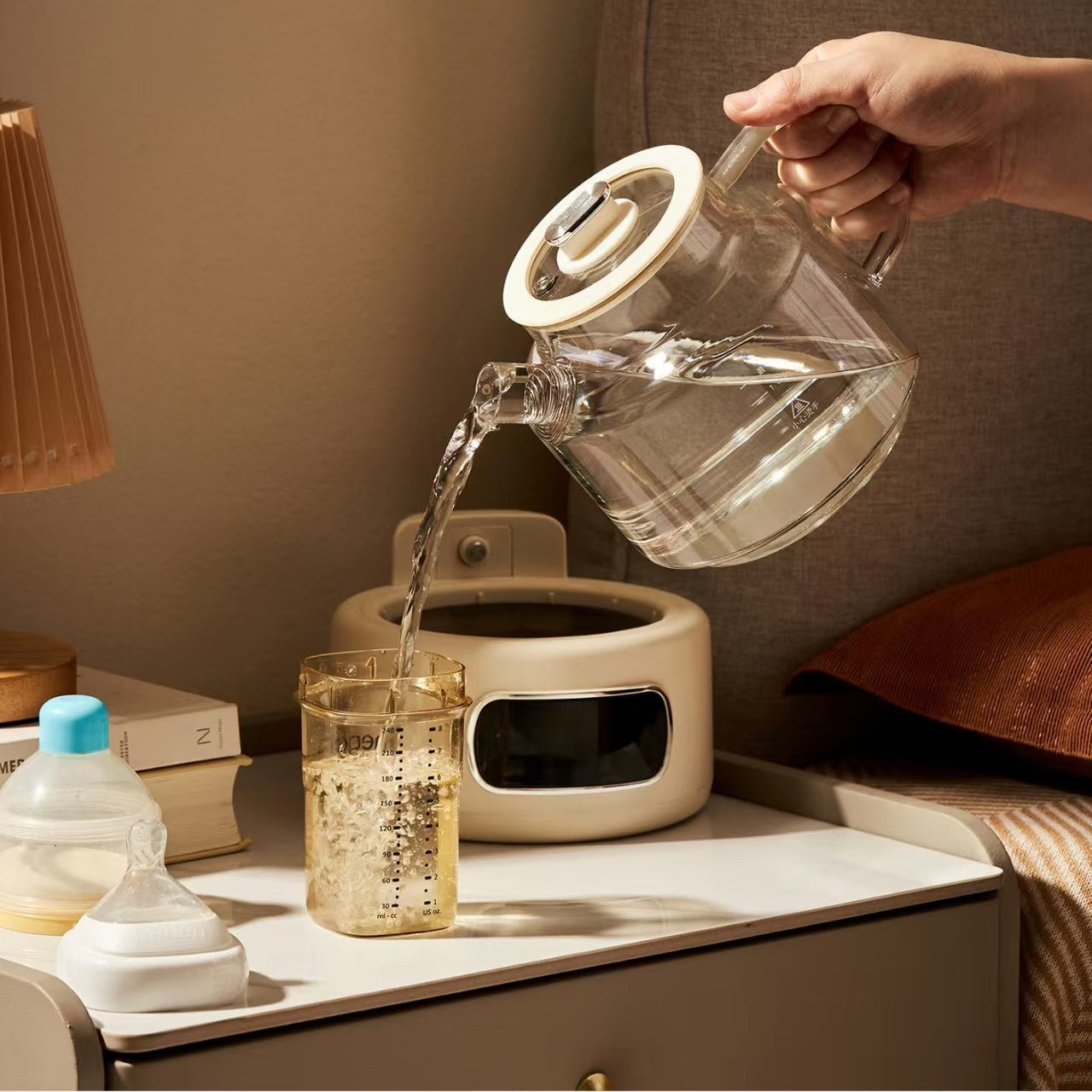 All-Glass Electric Kettle Bird's Nest Flower Tea Kettle 1.2L