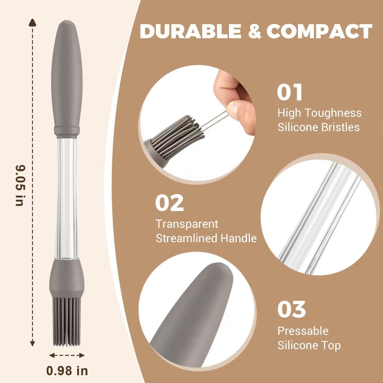 3 Pack Basting Brush for Cooking Baking Grilling tool