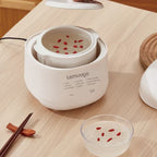 Lemuugo Electric Ceramic Soup Maker, 1L Mini Slow Cooker, Multi-Function for Porridge, Stew, Soup