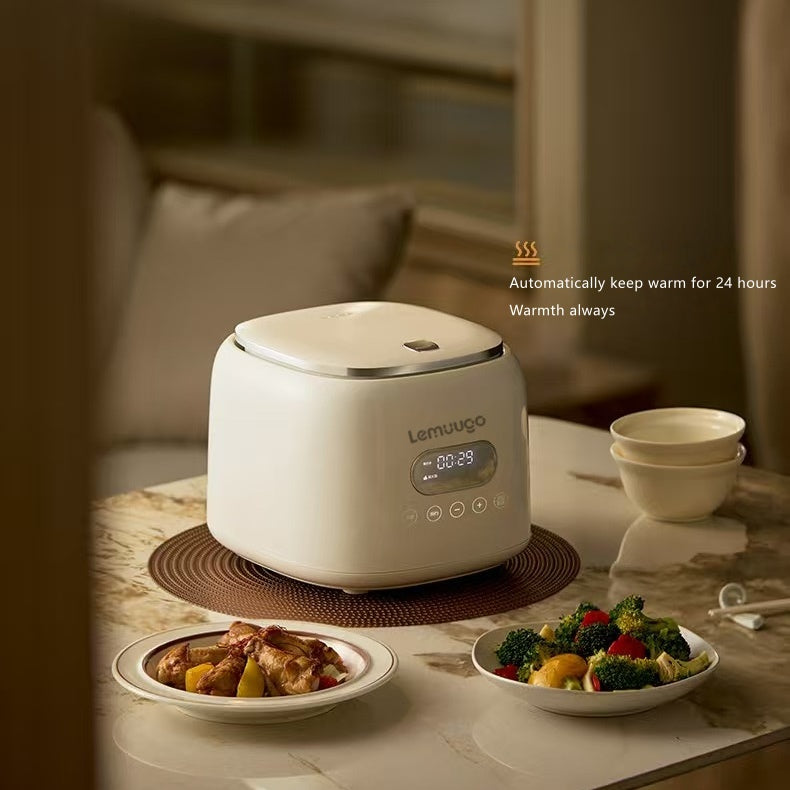 Lemuugo Smart Rice Cooker, 2.5L Capacity, Digital Display, 400W, White