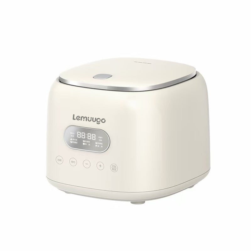 Lemuugo Smart Rice Cooker, 2.5L Capacity, Digital Display, 400W, White
