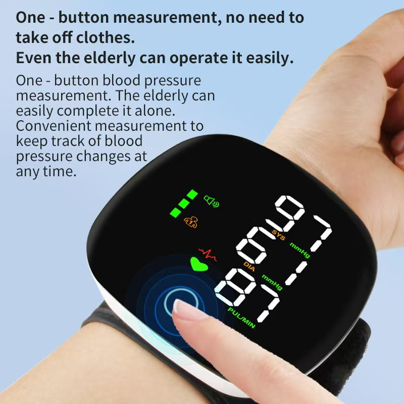 Wrist-type blood pressure monitor  Rechargeable English Voice
