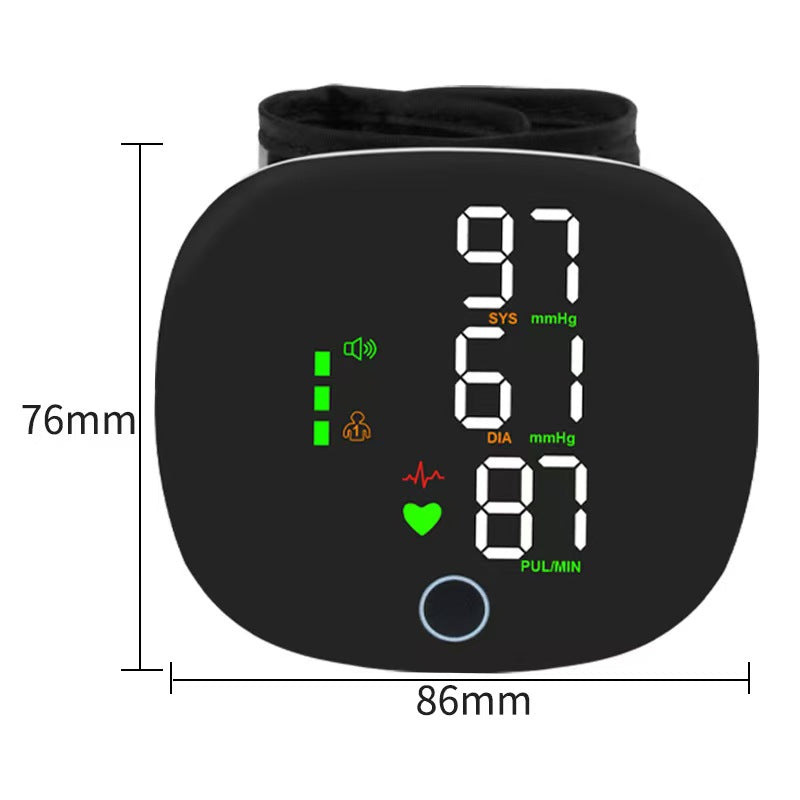 Wrist-type blood pressure monitor  Rechargeable English Voice