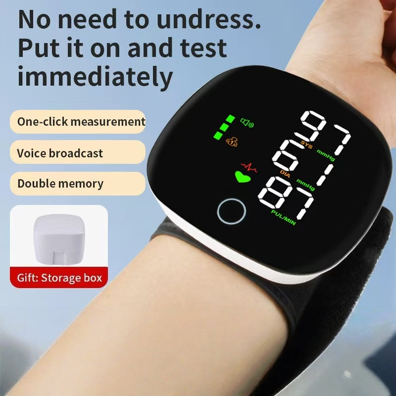 Wrist-type blood pressure monitor  Rechargeable English Voice