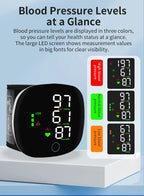 Wrist-type blood pressure monitor  Rechargeable English Voice