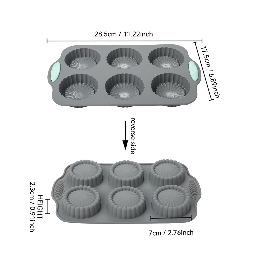 DIY Silicone Baking tools, 6-Cavity Cake pan Mold, Jelly Pudding Donut Pan, Swirl Pan, Pumpkin Pan, Round Cup