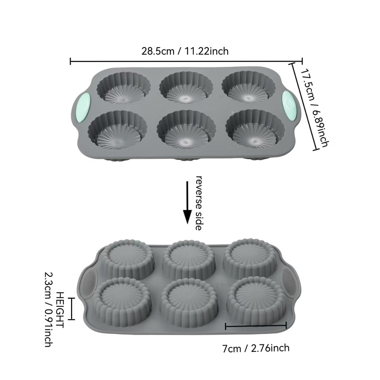 DIY Silicone Baking tools, 6-Cavity Cake pan Mold, Jelly Pudding Donut Pan, Swirl Pan, Pumpkin Pan, Round Cup