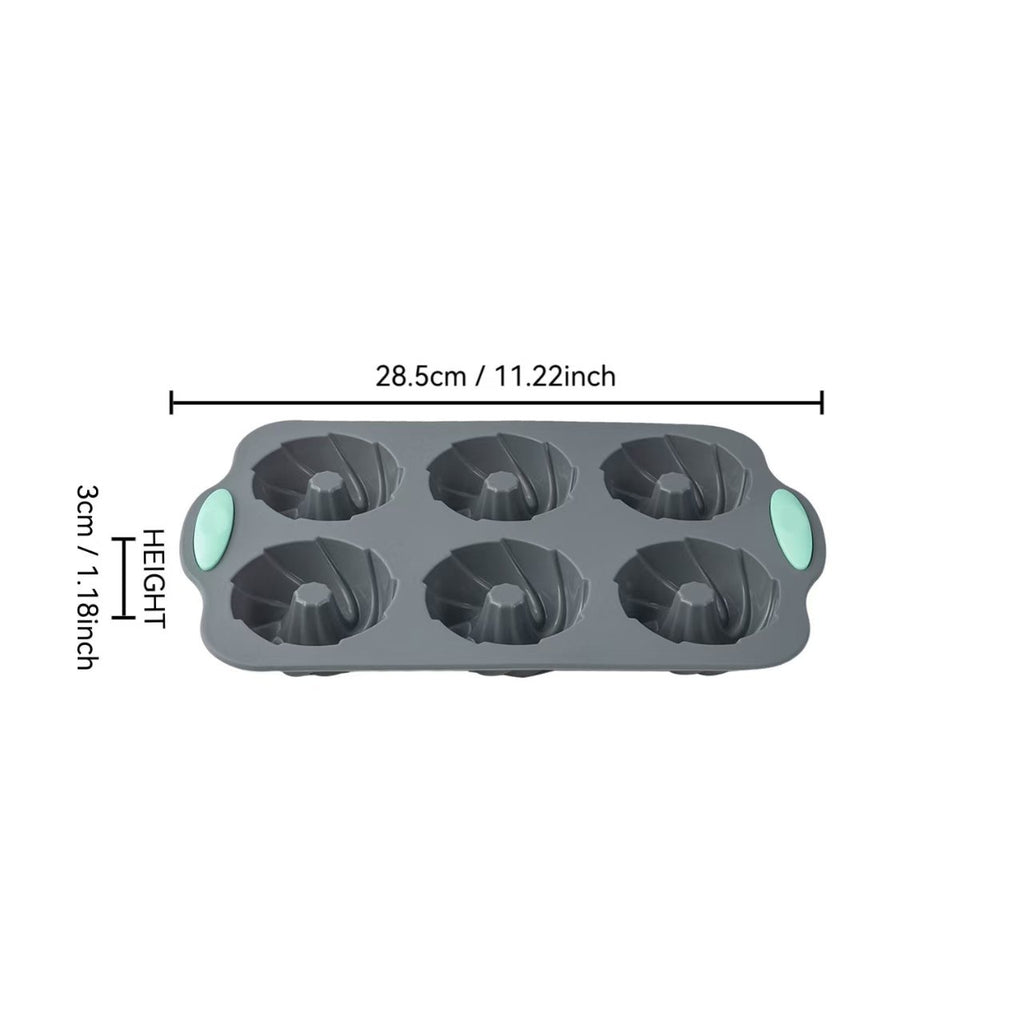 DIY Silicone Baking tools, 6-Cavity Cake pan Mold, Jelly Pudding Donut Pan, Swirl Pan, Pumpkin Pan, Round Cup