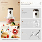 Lemuugo 3-in-1 Multifunctional Electric Blender, Juicer, Grinder, Meat Mincer, White, for Smoothies, Baby Food, Soy Milk, Spices, Kitchen Food Processor