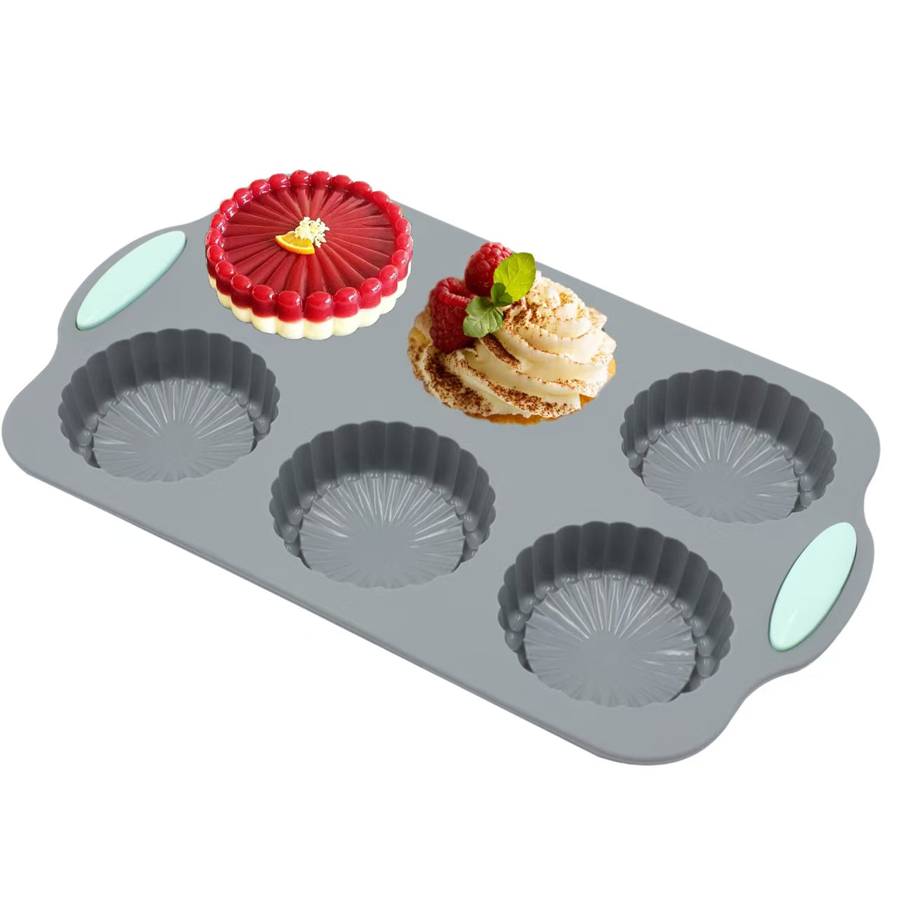 DIY Silicone Baking tools, 6-Cavity Cake pan Mold, Jelly Pudding Donut Pan, Swirl Pan, Pumpkin Pan, Round Cup