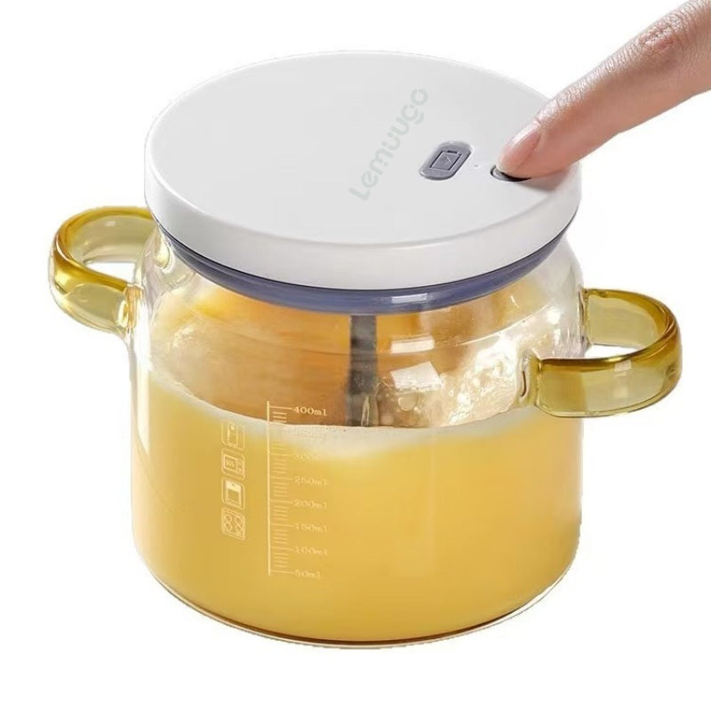 Lemuugo5-in-1 Kitchen Glass Egg Cup, High Borosilicate Glass Mixing Cup with Lid, 400ml Capacity, Heat Cold Resistant, Compatible with Steamer, Oven, Refrigerator, Microwave, Induction Cooktop