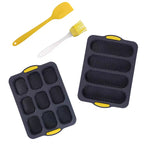 Lemuugo Silicone Bread Baking Pan Nonstick Perforated Silicone Loaf Pan for Sandwich Bread, Hot Dog Buns, Hoagie Rolls &amp; French Bread, Easy Release, Oven Safe
