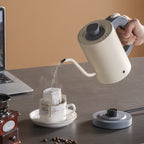 emuugo Electric Gooseneck Kettle | 0.8L Pour Over Coffee & Tea Kettle | 304 Stainless Steel, 600W Rapid Boil, White