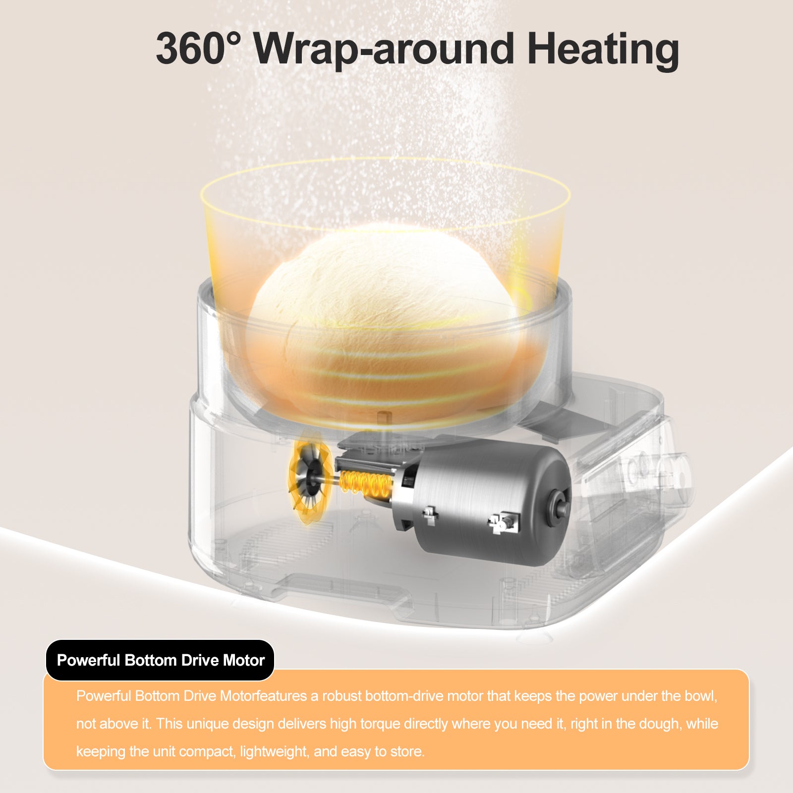 Lemuugo Electric Dough Makerwith Ferment Function, 6.34 Qt Bowl, Digital Timer, 2 Proofing Modes,Face-up Touch Panel,304 Stainless Steel,LE-MIX6L