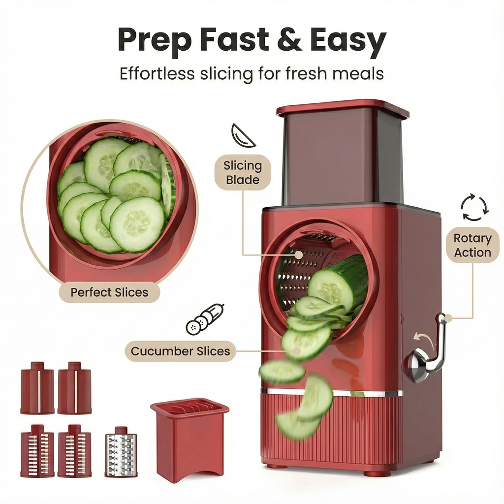 4 In 1 Electric vegetable slicer，Electric Cheese Grater Salad Shooter, One-Touch Easy Control, Electric Grater for Vegetables, Cheeses and NutsFor Home Kitchen