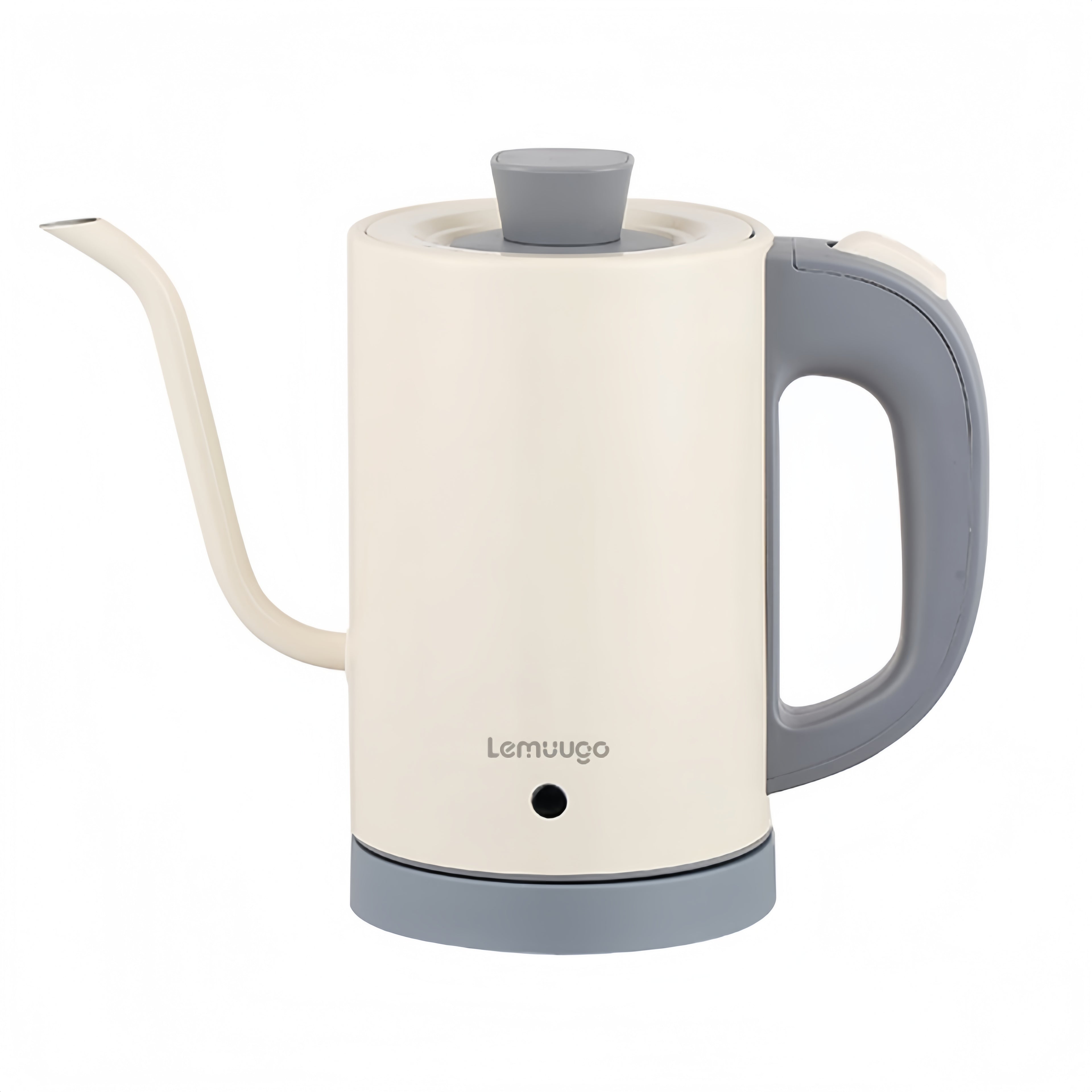 emuugo Electric Gooseneck Kettle | 0.8L Pour Over Coffee & Tea Kettle | 304 Stainless Steel, 600W Rapid Boil, White