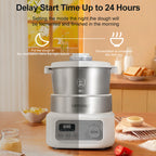 Lemuugo Electric Dough Makerwith Ferment Function, 6.34 Qt Bowl, Digital Timer, 2 Proofing Modes,Face-up Touch Panel,304 Stainless Steel,LE-MIX6L