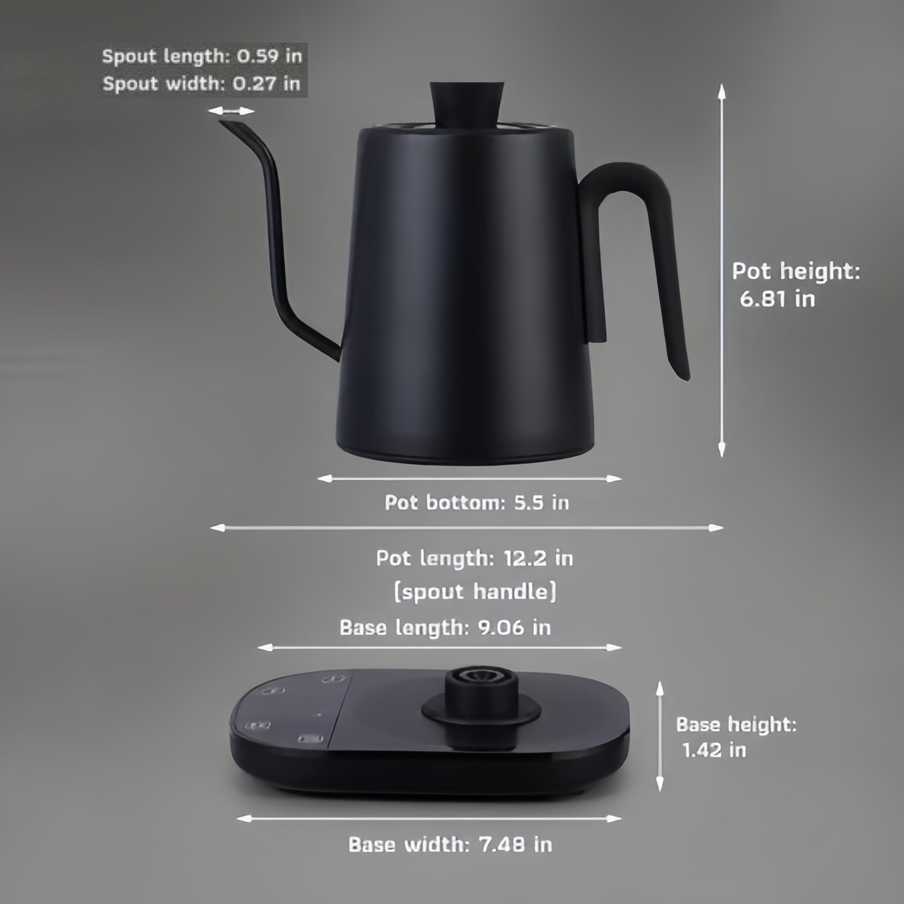 800ml Smart Gooseneck Electric Kettle with Temperature Control, 800W Pour Over Coffee Kettle, Keep Warm, LCD Display, Precision Brewing for Coffee & Tea
