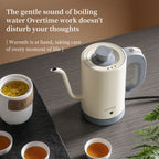 emuugo Electric Gooseneck Kettle | 0.8L Pour Over Coffee & Tea Kettle | 304 Stainless Steel, 600W Rapid Boil, White