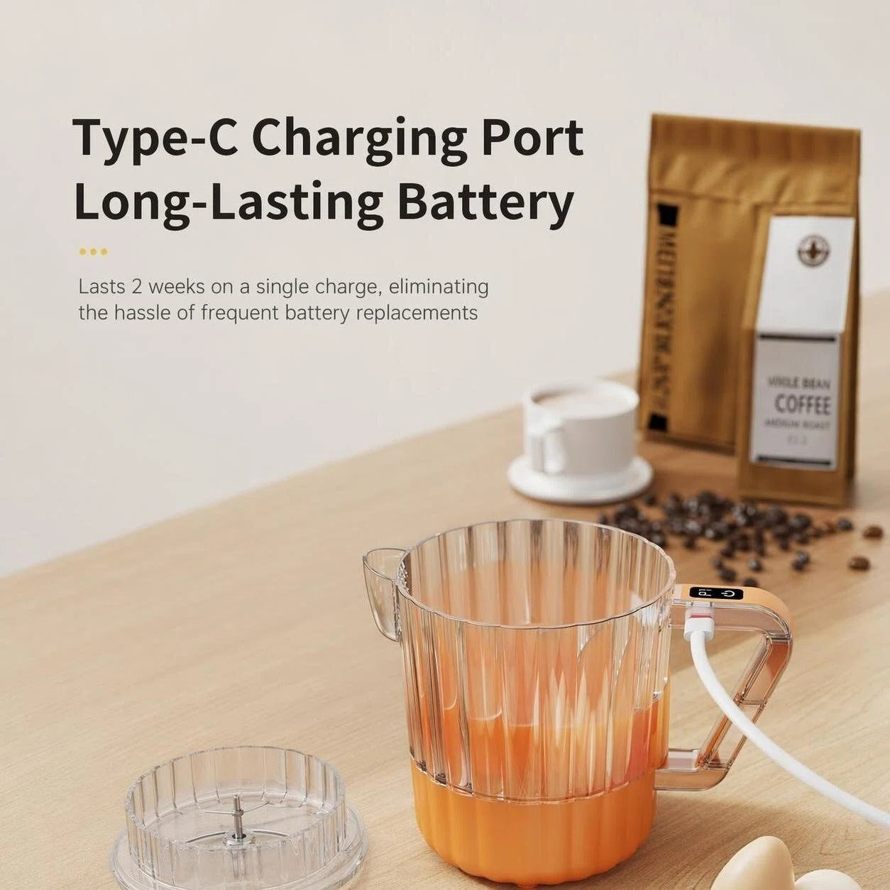 Electric Egg Beater & Rice Washer Cup | USB Rechargeable Mixing Cup | Lemuugo