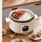 Lemuugo Electric Rice cooker, Smart Electric Hot Pot with Digital Display, 10 Cooking Functions, 24-Hour Timer, Multi-Compartment Design, 0-70KPa Pressure Cooking, Heat Preservation