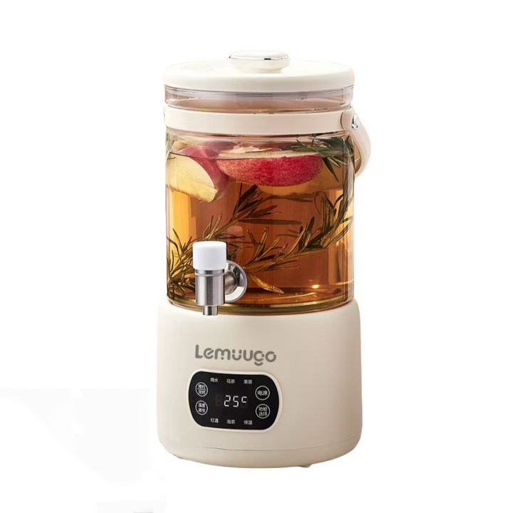 （U.S. spot）Lemuugo 3L Glass Kettle, Electric Tea Kettle with Infuser,Iced Tea/Coffe Maker, Large Capacity Borosilicate Tea &amp; Water Kettle, Soup Making, Enzyme Fruit Tea Pot
