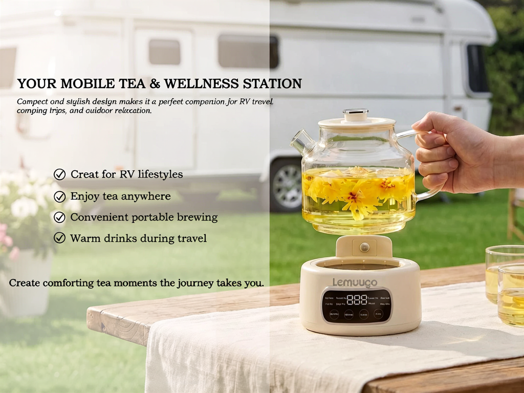 1.2L Glass Electric Tea Kettle with Infuser, Temperature Control Tea Maker for Herbal Tea & Coffee