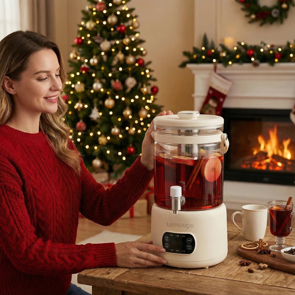 （U.S. spot）Lemuugo 3L Glass Kettle, Electric Tea Kettle with Infuser,Iced Tea/Coffe Maker, Large Capacity Borosilicate Tea & Water Kettle, Soup Making, Enzyme Fruit Tea Pot