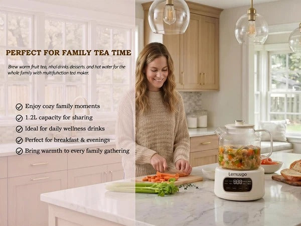 1.2L Glass Electric Tea Kettle with Infuser, Temperature Control Tea Maker for Herbal Tea & Coffee