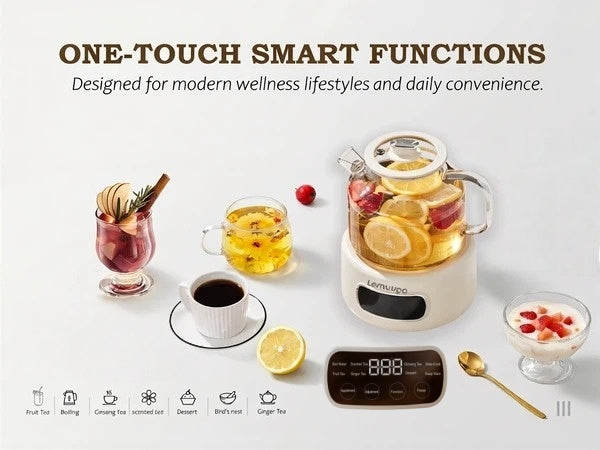 1.2L Glass Electric Tea Kettle with Infuser, Temperature Control Tea Maker for Herbal Tea & Coffee