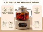 1.2L Glass Electric Tea Kettle with Infuser, Temperature Control Tea Maker for Herbal Tea & Coffee