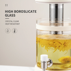 （U.S. spot）Lemuugo 3L Glass Kettle, Electric Tea Kettle with Infuser,Iced Tea/Coffe Maker, Large Capacity Borosilicate Tea & Water Kettle, Soup Making, Enzyme Fruit Tea Pot